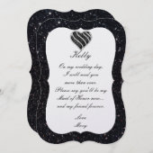 Black Glitter Black Heart, gemaakt van edelachtbar Kaart (Voorkant / Achterkant)