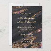 Black Glitter bruiloft uitnodiging
