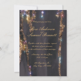 Black Glitter bruiloft uitnodiging