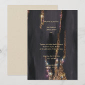 Black Glitter bruiloft uitnodiging (Voorkant / Achterkant)