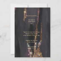 Black Glitter bruiloft uitnodiging