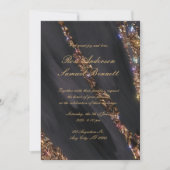 Black Glitter bruiloft uitnodiging (Voorkant)