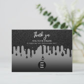 Black Glitter Business Bedankt Logo Social Media (Staand voorkant)