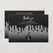 Black Glitter Business Bedankt Logo Social Media (Voorkant / Achterkant)