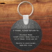 Black Glitter Business Logo Fleet Office Employee  Sleutelhanger (Achterkant)