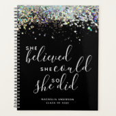 Black Glitter dacht dat ze Afstuderen kon maken Planner (Voorkant)