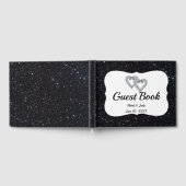 Black Glitter Diamond Hearts Gastenboek (Volledig)