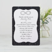 Black Glitter Diamond Infinity bruiloft uitnodigin Kaart (Staand voorkant)