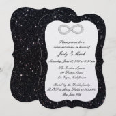 Black Glitter Diamond Infinity Rehearsal Dinner Kaart (Voorkant / Achterkant)