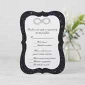 Black Glitter Diamond Infinity Response Kaart (Staand voorkant)