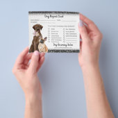 Black Glitter Dog Grooming Report Kaart Flyer (Hand)