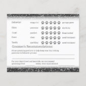 Black Glitter Dog Grooming Report Kaart Flyer (Achterkant)