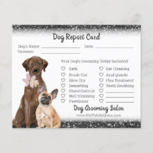 Black Glitter Dog Grooming Report Kaart Flyer