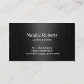 Black Glitter Drift Typografie Beauty Salon Klantenkaartje (Achterkant)