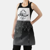 Black Glitter druppels gepersonaliseerd Schort (Insitu)