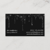 Black Glitter druppels ontwerp Visitekaartje (Achterkant)