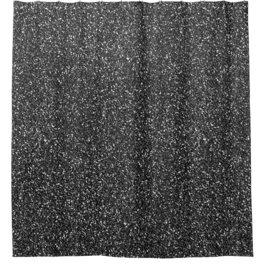 Black Glitter Glam Sparkle Douchegordijn (Voorkant)