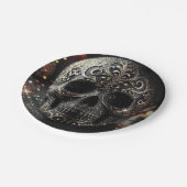 Black Glitter Glam Sparkle Skull Gothic Papieren Bordje (Gekanteld)