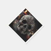 Black Glitter Glam Sparkle Skull Gothic Servet (Hoek)