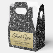 Black Glitter Gold 50th Birthday Hartelijk dank Bedankdoosjes (Geopend)