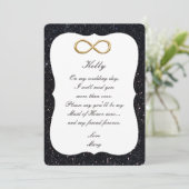 Black Glitter Gold Infinity, gemaakt van edelmoedi Kaart (Staand voorkant)