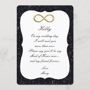 Black Glitter Gold Infinity, gemaakt van edelmoedi Kaart