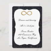 Black Glitter Gold Infinity Reception Kaart (Voorkant)