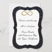 Black Glitter Gold Infinity Reception Kaart (Voorkant)