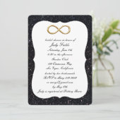 Black Glitter Gold Infinity Vrijgezellenfeest Invi Kaart (Staand voorkant)