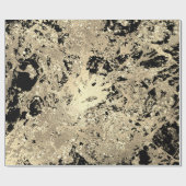 Black Glitter Gold Marble Glam Abstract Metallic Cadeaupapier (Vlak)
