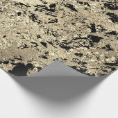Black Glitter Gold Marble Glam Abstract Metallic Cadeaupapier (Hoek)