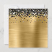 Black Glitter Gold Metallic Look 50ste verjaardag Kaart (Achterkant)