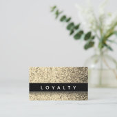 Black Glitter Gold Sparkles Ombre Modern Elegant Afsprakenkaartje (Staand voorkant)