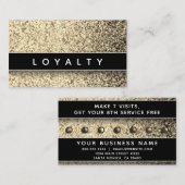 Black Glitter Gold Sparkles Ombre Modern Elegant Afsprakenkaartje (Voorkant / Achterkant)