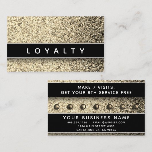 Black Glitter Gold Sparkles Ombre Modern Elegant Afsprakenkaartje (Voorkant / Achterkant)