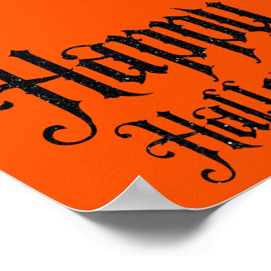 Black Glitter Happy Halloween Poster (Hoek)