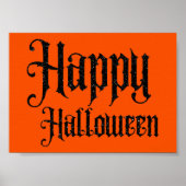 Black Glitter Happy Halloween Poster (Voorkant)
