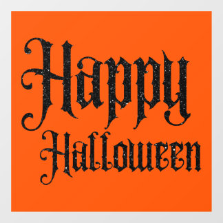 Black Glitter Happy Halloween Raamsticker