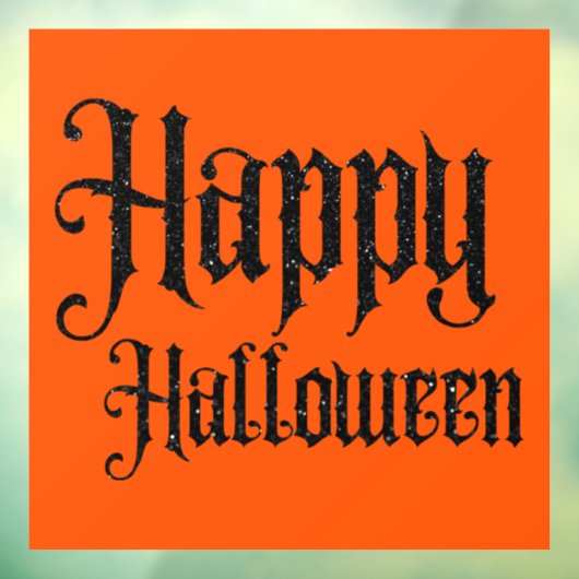 Black Glitter Happy Halloween Raamsticker (Vel 3)