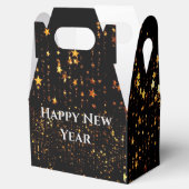 Black Glitter Happy Nieuwjaar Bedankdoosjes (Geopend)