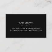 Black Glitter Holographic Iridescent Make-up Visitekaartje (Achterkant)