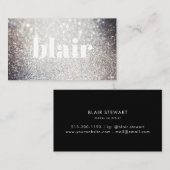 Black Glitter Holographic Iridescent Make-up Visitekaartje (Voorkant / Achterkant)