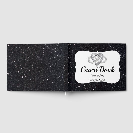 Black Glitter Infinity Heart Gastenboek (Volledig)