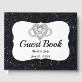 Black Glitter Infinity Heart Gastenboek (Voorkant)