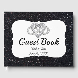 Black Glitter Infinity Heart Gastenboek