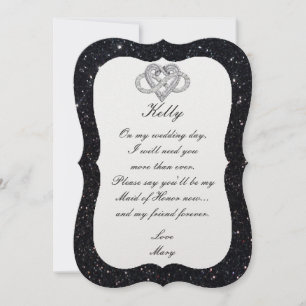 Black Glitter Infinity Heart, gemaakt van edelacht Kaart