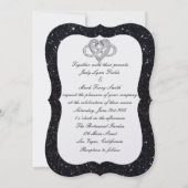 Black Glitter Infinity Heart Weddenschap Kaart (Voorkant)