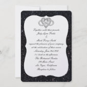 Black Glitter Infinity Heart Weddenschap Kaart (Voorkant)