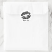 Black Glitter Lips Hartelijk dank Ronde Sticker (Tas)