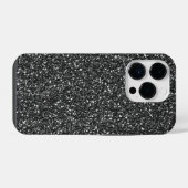 Black Glitter look iPhone Hoesje (Achterkant horizontaal)